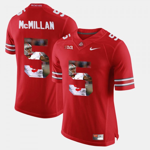 Ohio State Buckeyes Raekwon McMillan Men's #5 Scarlet Pictorial Fashion College Football Jersey 2404SJFR3